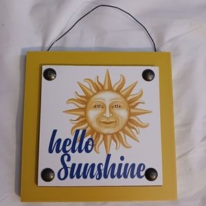 Vintage "HELLO SUNSHINE 🌞" Wall Hanging